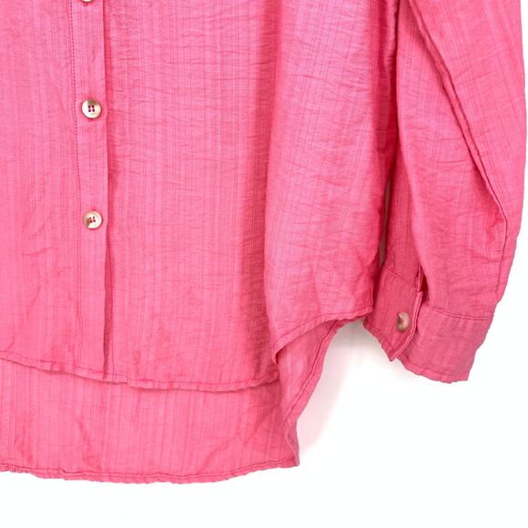 Ramona LaRue Shirt Women's Size Small Lucia Oversized Button Down Hot Pink NEW - Picture 4 of 6